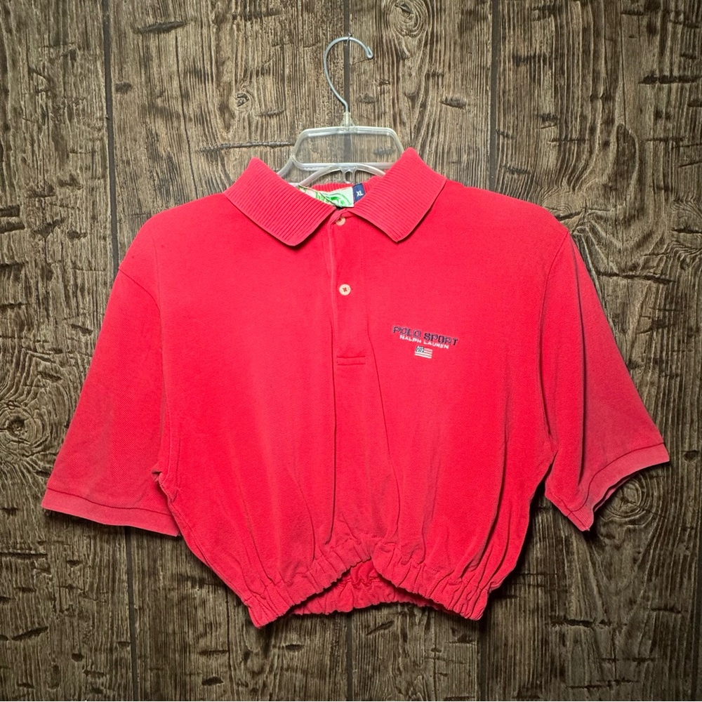 Vintage Polo Sport Ralph Lauren Repaved Reworked Crop Polo Women’s XL